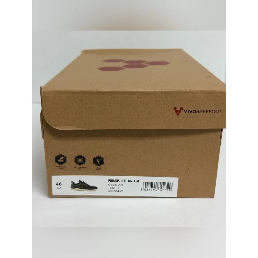 Vivobarefoot Primus Lite Mens Obsidian Size 12.5 US 11.5 UK 46 EU NEW